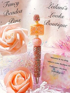 Fancy beaded Pen/gifts/pink purse/pink beads